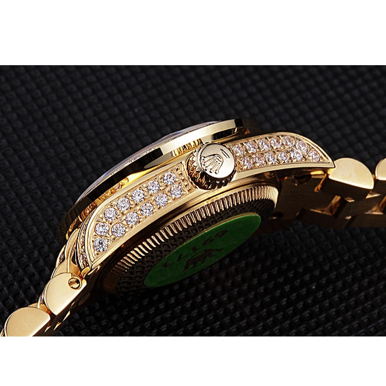 Aaa replica Rolex Swiss Gold Dial Diamond DateJust 622024 0804